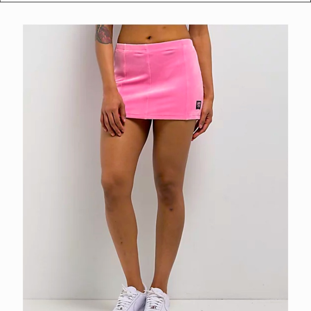 Hot Pink Mini Velour Skirt